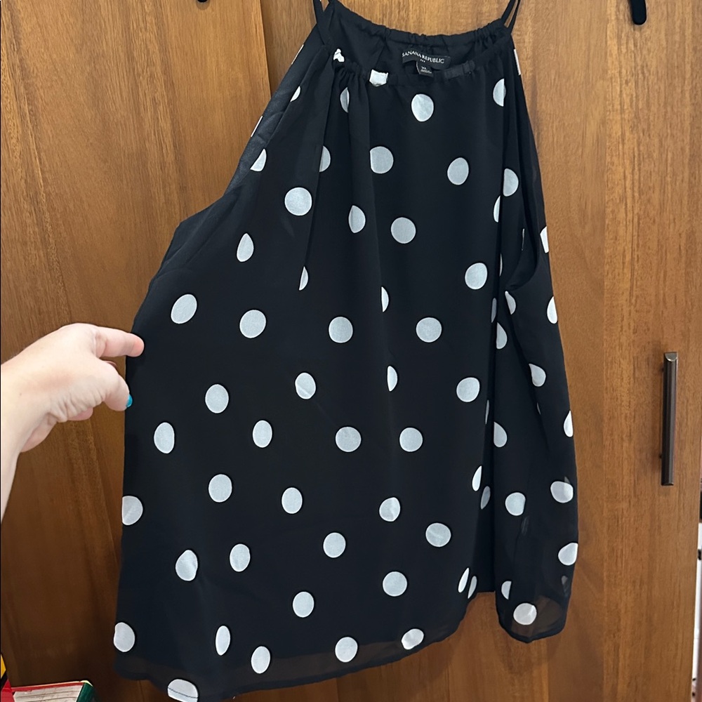 Banana Republic Black halter polka dot size XL